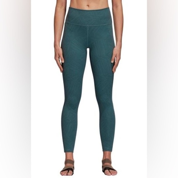 ADIDAS Wanderlust CLIMALITE High-rise Cropped Leggings RAW GREEN Women’s Medium - Picture 11 of 12